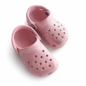 Pink Glitter Crocs Toddler Size 6 Clogs Sandals